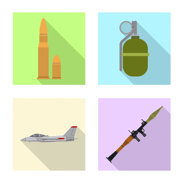Векторный дизайн логотипа оружия и оружия. Набор оружия и армейского инвентаря . — стоковый вектор