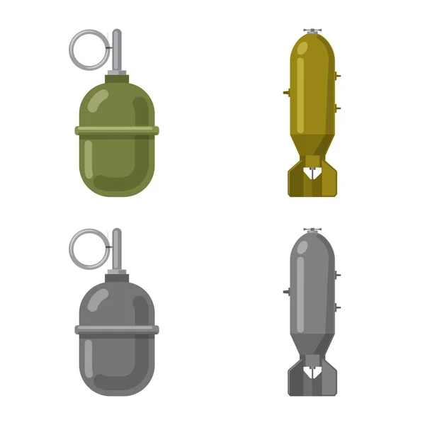 Vektor design av vapen och vapnet logotyp. Samling av vapen och armén vektor ikonen för lager. — Stock vektor