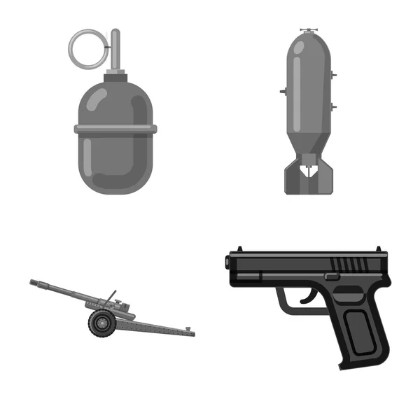 Vector design of weapon and gun sign. Set of weapon and army vector icon for stock. — Stock Vector