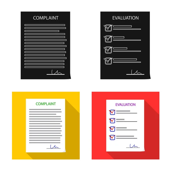 Objeto aislado de formulario e icono del documento. Conjunto de ilustración de vector de forma y marca . — Archivo Imágenes Vectoriales