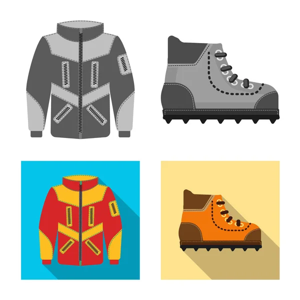 Illustration vectorielle de l'alpinisme et icône de pic. Collection d'alpinisme et symbole de stock de camp pour le web . — Image vectorielle