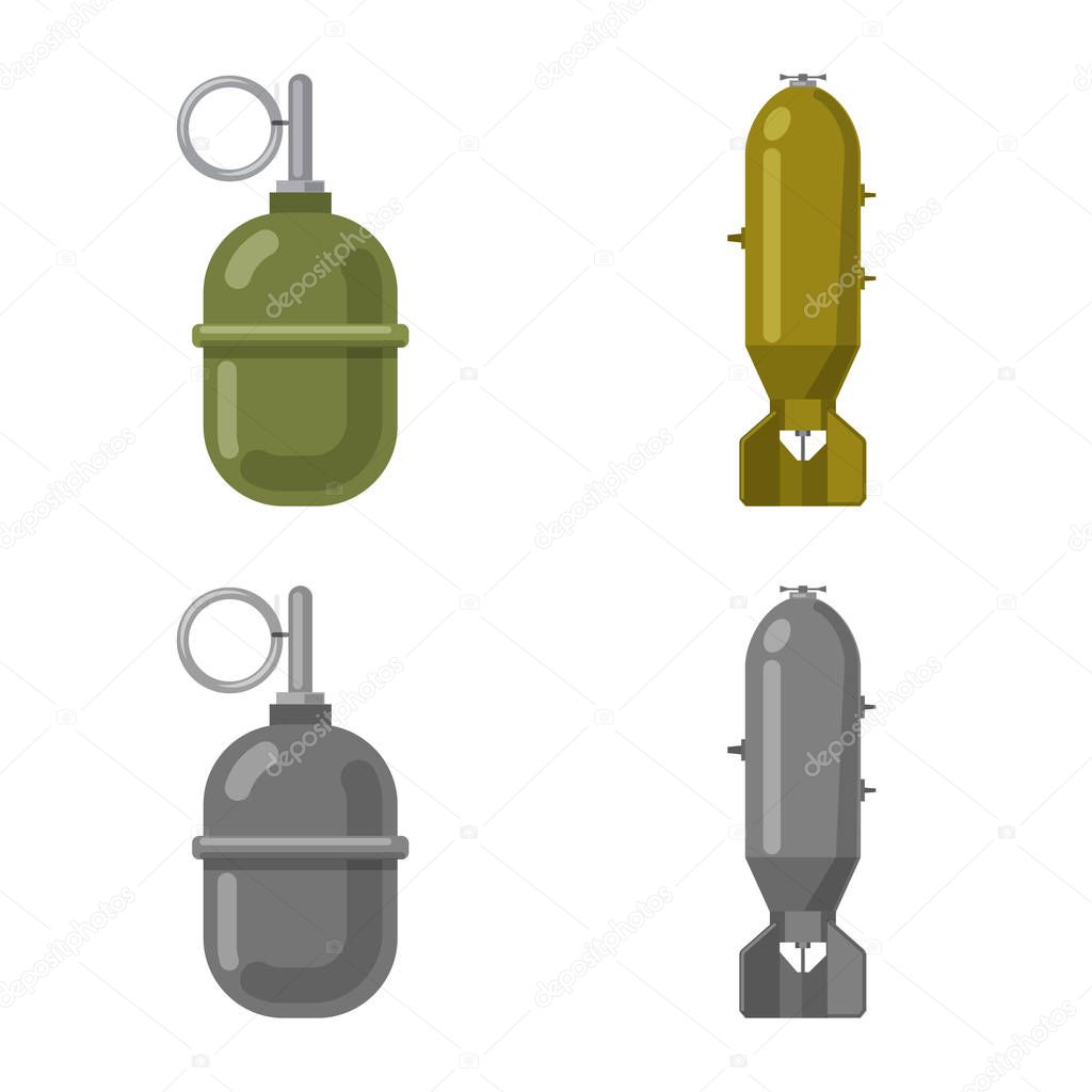 Vector design of weapon and gun logo. Collection of weapon and army vector icon for stock.