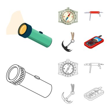 Dağcılık ve tepe simge vektör çizimi. Kamp ve dağcılık Topluluğu web için hisse senedi simgesi.