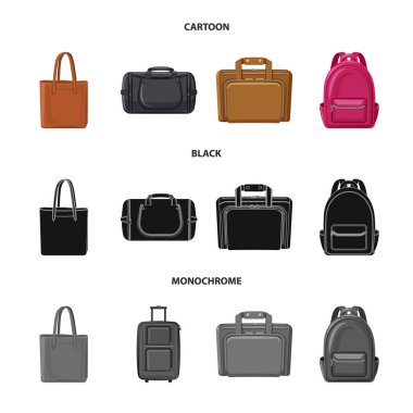 Bavul ve Bagaj işareti yalıtılmış nesne. Web için bavul ve yolculuk hisse senedi simgesi kümesi.