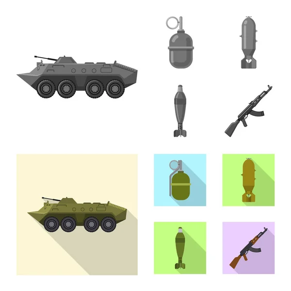 Conception vectorielle de l'arme et de l'icône du pistolet. Jeu d'illustration vectorielle de stock d'armes et d'armée . — Image vectorielle