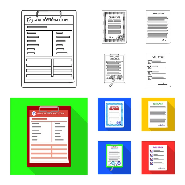 Diseño vectorial de forma y signo de documento. Colección de ilustración de vectores de forma y marca . — Vector de stock