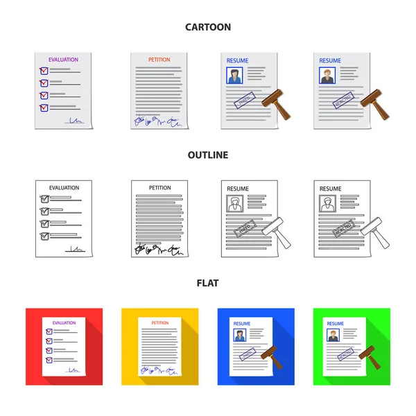 Illustration vectorielle du formulaire et du signe du document. Jeu de forme et icône vectorielle de marque pour stock . — Image vectorielle