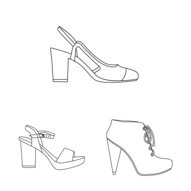 Ayakkabı ve kadın işareti vektör Illustration. Ayakkabı ve ayak hisse senedi simgesi için web topluluğu.