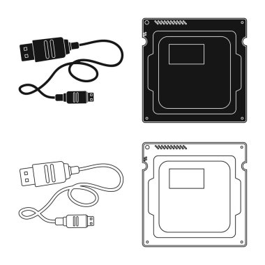 Dizüstü bilgisayar ve aygıt logo vektör tasarımı. Dizüstü bilgisayar ve sunucu hisse senedi vektör çizim seti.