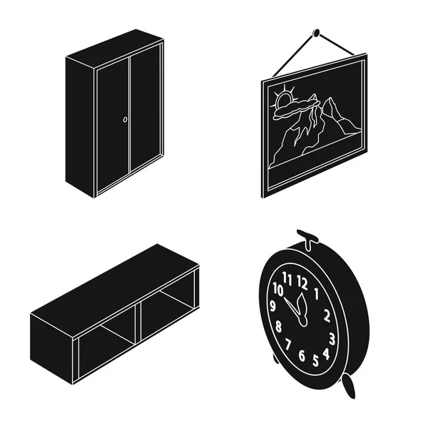 Isolated object of bedroom and room icon. Set of bedroom and furniture stock symbol for web. — Stock Vector