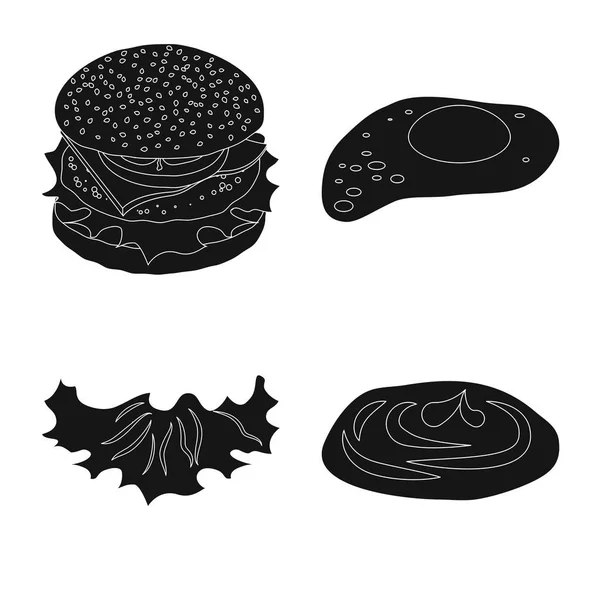 Векторный дизайн гамбургера и логотипа сэндвича. Коллекция гамбургеров и ломтиков фондового символа для веб . — стоковый вектор