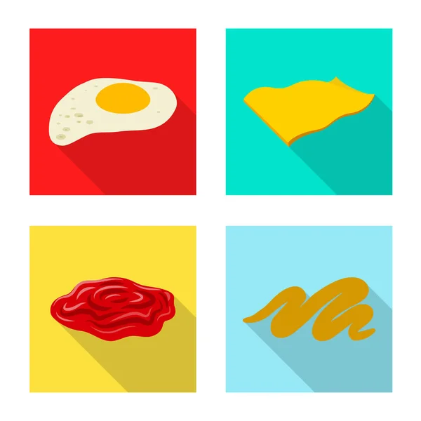Objet isolé de hamburger et icône sandwich. Collection d'illustrations vectorielles de burgers et de tranches . — Image vectorielle