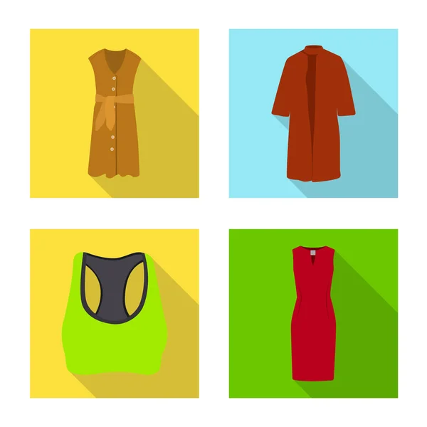 Conception vectorielle de la femme et le symbole des vêtements. Collection femme et icône vectorielle d'usure pour stock . — Image vectorielle