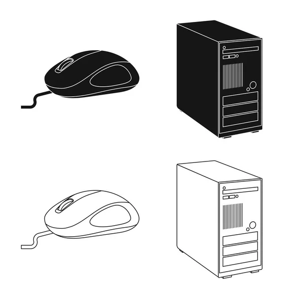 Conception vectorielle de l'ordinateur portable et icône de l'appareil. Ensemble d'icône vectorielle pour ordinateur portable et serveur pour stock . — Image vectorielle