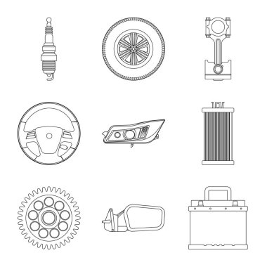 Otomatik ve bölümü logo vektör tasarımı. Oto, araba hisse senedi simgesi için web topluluğu.