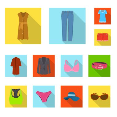 Kadın ve giyim simgesi yalıtılmış nesne. Kadın ve giyim hisse senedi simgesi için web topluluğu.