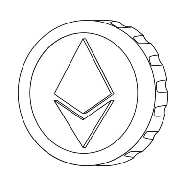 İllüstrasyon işareti cryptocurrency ve sikke vektör. Cryptocurrency ve hisse senedi için kripto vektör ikon koleksiyonu.