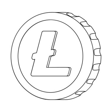 Cryptocurrency ve sikke simge yalıtılmış nesne. Cryptocurrency ve web için kripto hisse senedi simgesi.