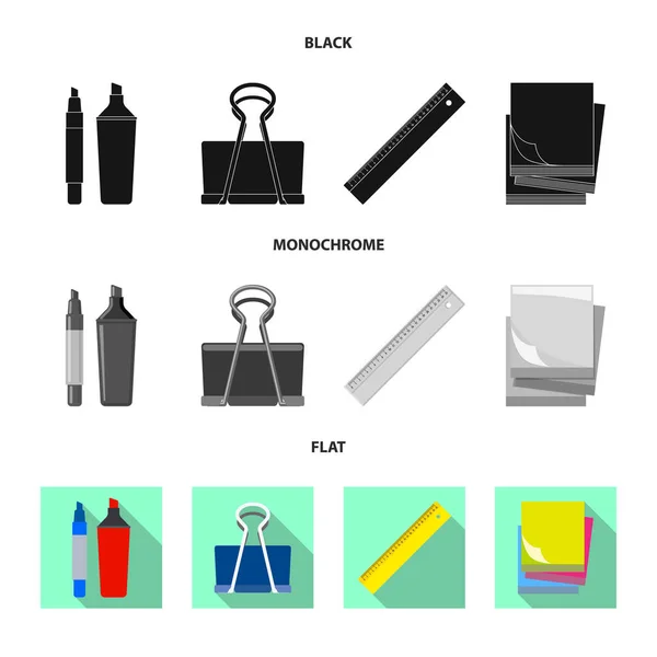 办公室和供应标志的矢量设计。汇集办公室和学校媒介图标为存货. — 图库矢量图片