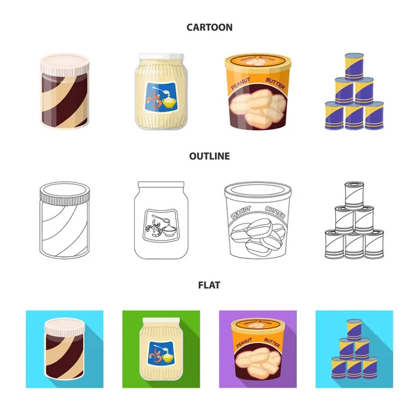 Απομονωμένο αντικείμενο μπορεί και τροφίμων εικονίδιο. Συλλογή από εικονογράφηση διάνυσμα απόθεμα μπορεί και πακέτο. — Διανυσματικό Αρχείο