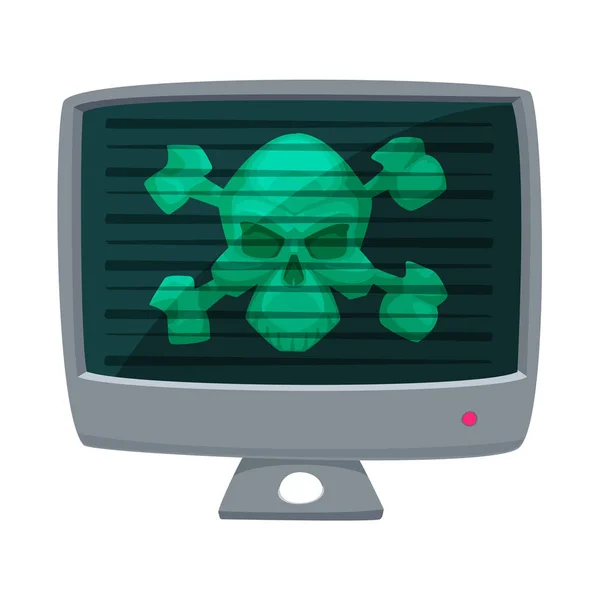 Vektor-Illustration von Virus und sicherem Symbol. Satz von Viren und Cyber-Vektor-Symbol für Aktien. — Stockvektor