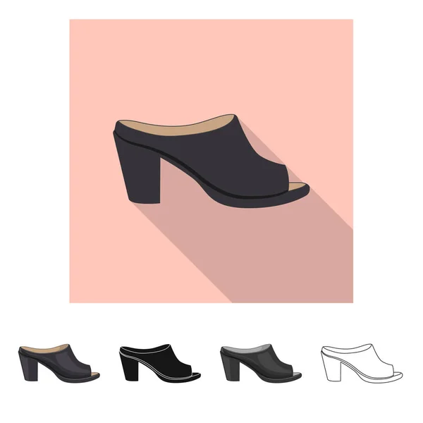 Oggetto isolato di calzature e segno donna. Set di calzature e icona vettoriale del piede per stock . — Vettoriale Stock