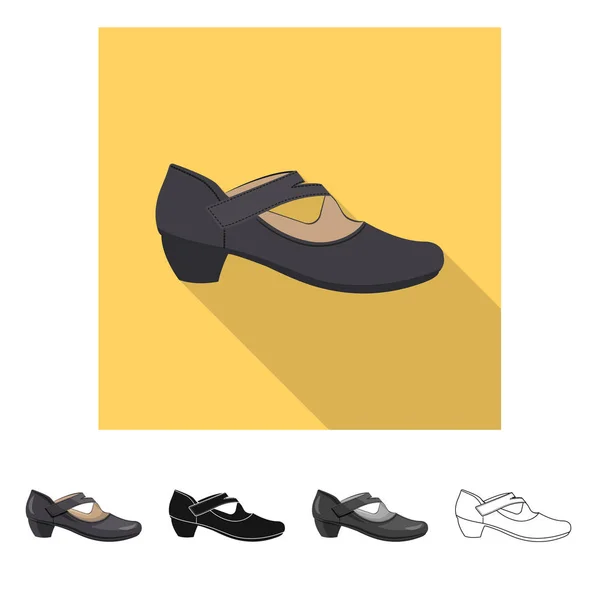 Ayakkabı ve kadın logo yalıtılmış nesne. Ayakkabı gibi ayarla ve stok vektör çizim ayak. — Stok Vektör