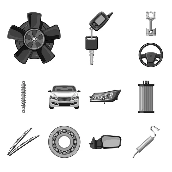 Изолированный объект с авто- и частично логотипом. Набор символов авто- и автопарка для интернета . — стоковый вектор
