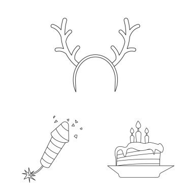 Parti ve Doğum günü sembolü yalıtılmış nesne. Parti ve kutlama hisse senedi vektör çizim topluluğu.