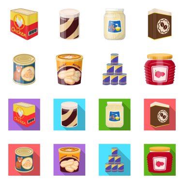 Can ve gıda simge vektör Illustration. Can ve paket stok vektör çizim topluluğu.