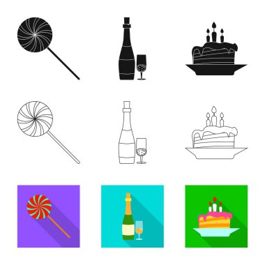Yalıtılmış nesne parti ve Doğum günü kutsal kişilerin resmi. Web için kutlama ve parti hisse senedi simgesi kümesi.