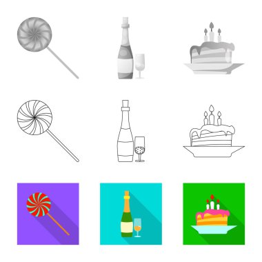 Yalıtılmış nesne parti ve Doğum günü kutsal kişilerin resmi. Web için kutlama ve parti hisse senedi simgesi kümesi.