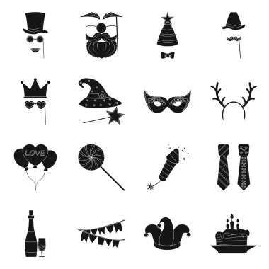 Parti ve Doğum günü logosu yalıtılmış nesne. Parti ve kutlama hisse senedi vektör çizim topluluğu.