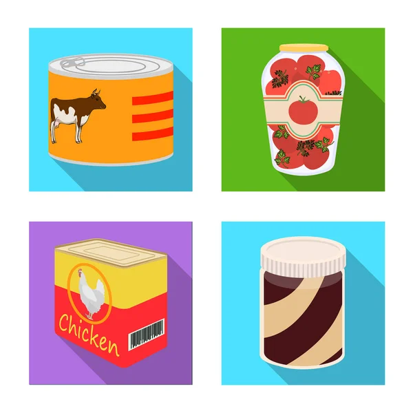 Objet isolé de boîte et icône de nourriture. Collection de boîte et icône vectorielle d'emballage pour le stock . — Image vectorielle