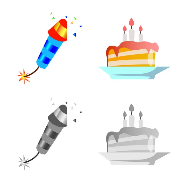 Vektor Illustration Von Party Und Geburtstagssymbol Set Von Party Und — Stockvektor