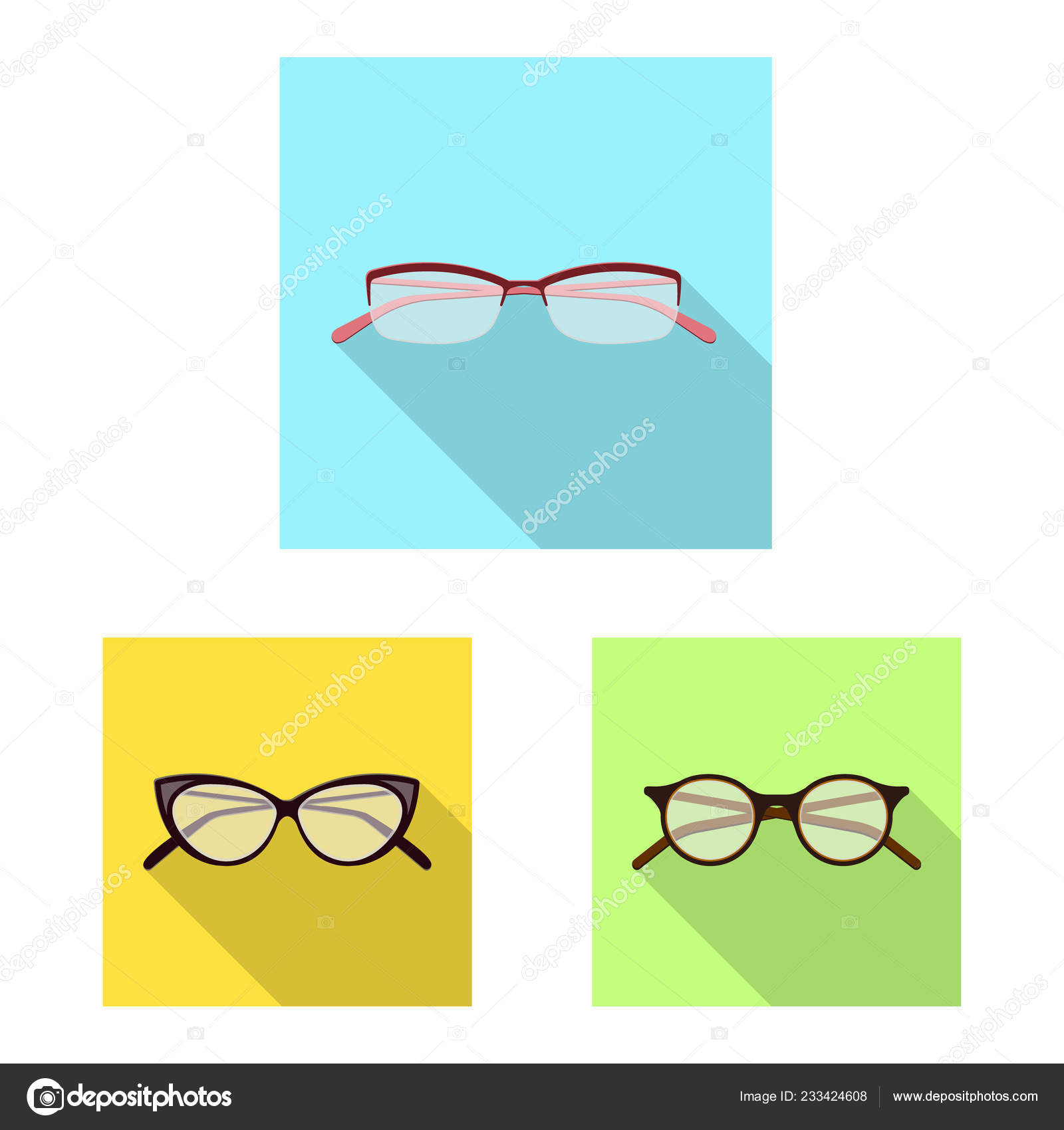 Sonnenbrille brille brillen zubehör isoliert set sammlung konzept  grafikdesign