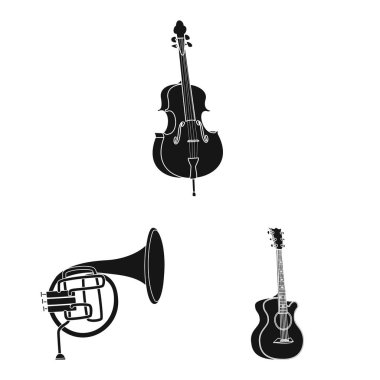 Müzik ve şarkı simge vektör tasarımı. Web için müzik ve aracı hisse senedi simgesi kümesi.