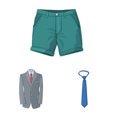 Adam ve giyim simgesi yalıtılmış nesne. Adam ayarla ve vektör simge stok giyim.