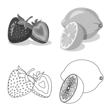 Sebze ve meyve simgesi yalıtılmış nesne. Hisse senedi için sebze ve vejeteryan vektör simge kümesi.