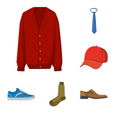 Adam ve giyim logo vektör çizimi. Adam ve aşınma vektör simgesini hissenin topluluğu.