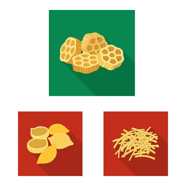 Illustrazione vettoriale della pasta e del simbolo dei carboidrati. Raccolta illustrazione vettoriale pasta e maccheroni . — Vettoriale Stock