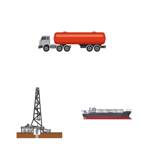 Conception vectorielle de l'icône du pétrole et du gaz. Collecte de pétrole et d'essence symbole de stock pour la toile . — Image vectorielle