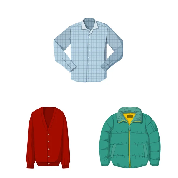 Illustrazione vettoriale dell'icona dell'uomo e dell'abbigliamento. Collezione di uomo e indossare icona vettoriale per magazzino . — Vettoriale Stock