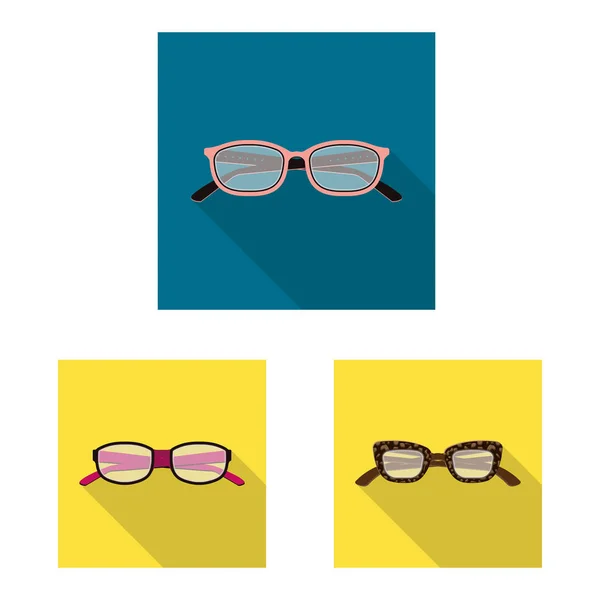 Ilustración vectorial de gafas y símbolo del marco. Colección de gafas y símbolo de stock accesorio para web . — Vector de stock