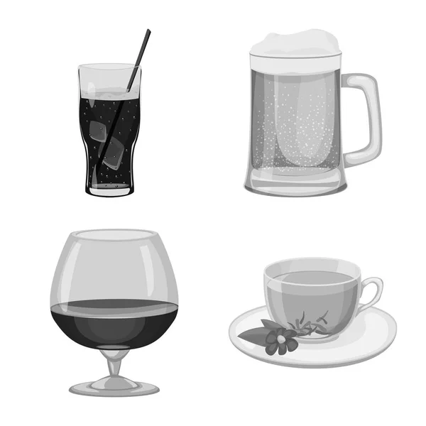Progettazione vettoriale del segno della bevanda e della barra. Set di bere e partito stock vettoriale illustrazione . — Vettoriale Stock
