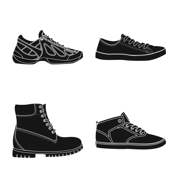 Illustration vectorielle du logo chaussure et chaussures. Collection de chaussures et icône vectorielle pied pour stock . — Image vectorielle