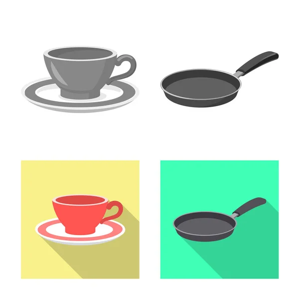 Ilustración vectorial del logotipo de cocina y cocinero. Conjunto de cocina y electrodomésticos icono vectorial para stock . — Vector de stock