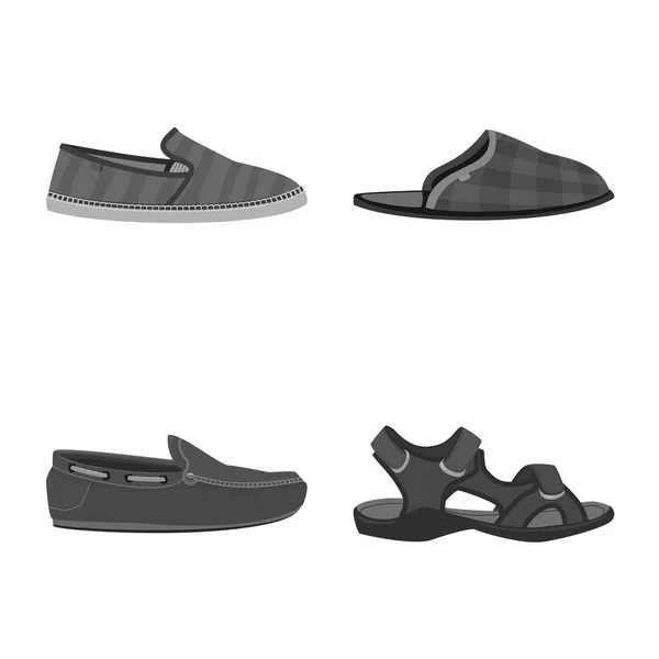 Isolé objet de chaussure et chaussures icône. Ensemble de chaussure et symbole de stock de pied pour la toile . — Image vectorielle