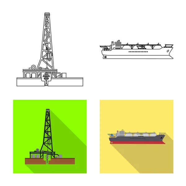 Objeto aislado de signo de petróleo y gas. Colección de aceite y petróleo stock vector ilustración . — Archivo Imágenes Vectoriales