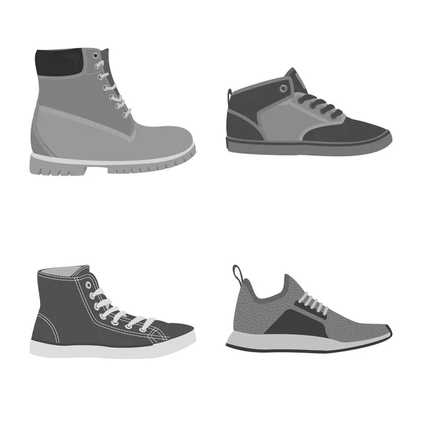 Vektor-Design von Schuhen und Schuhen Logo. Satz von Schuhen und Fußstock-Vektor-Illustration. — Stockvektor